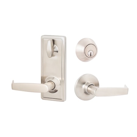 Sure-Loc Hardware Sure-Loc Hardware Interconnect Lock, 4In Center to Center, Single Cylinder Deadbolt and Jackson Passage Lever, Grade 2 IN301-CDR 32D